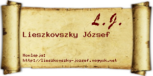 Lieszkovszky József névjegykártya